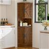 BonVache Mobile ad angolo, credenza, mobile contenitore, armadio alto, armadio multiuso per sala da pranzo, soggiorno, ufficio, 165 x 56 x 41,5 cm, marrone