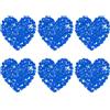 M METERXITY 6 PCS Cuori di Strass Adesivi da Stirare 2.5cm Blu con Strass | Per DIY Riparazione Abbigliamento Scarpe Borsa Cappello, Cuori Adesivi