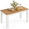 ZECIIYE Tavolo da Pranzo 140x70 cm, Rettangolare 4-6 Persone, Rovere e Bianco | Tavolo cucina moderno in legno ingegnerizzato, effetto rovere, salvaspazio e facile da pulire per cucina e sala da pranzo