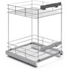 ATM Carrello portabottiglie estraibile per mobile di cucina, Montaggio laterale, Modulo 50 cm - cargo Soft-Close estrazione totale regolazione 3D frontale - Argento Opaco