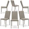 REDÒKASA Set 6 sedie imbottite MADE IN ITALY VINCENT per sala da pranzo, cucina e soggiorno, design moderno, struttura robusta in metallo, rivestimento in tessuto ignifugo effetto pelle (6, Grigio Perla)