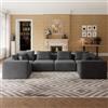 Novilla Divano Angolare 360 cm 6 Posti Modulare Componibile in Velluto | Molle insacchettate Smarts Coil®, Senza Montaggio, Velluto a Coste, 10 Cuscini Decorativi, Confezionato Sottovuoto