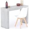 Mobili Fiver, Tavolo da pranzo Evolution 120x40, Grigio Cemento con Due Gambe, per 2 persone, Tavolo Da Pranzo Moderno Cucina, Made in Italy