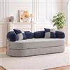 Vipbear Divano letto da 200 cm, 3 posti, con schiuma ad alta densità e molle per | Ciniglia, nuvola, 2 cuscini, convertibile 5 in 1