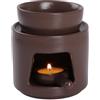 WD&CD Bruciatore Olio e Cera Profumata, Diffusore Aromatico in Ceramica-Marrone | bruciatore oli e cera con portacandele tealight, decor casa e camera