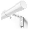 MEISENBERG Bastone Tenda Estensibile Bianco, Ø 25mm, Asta con Supporti | Terminali in Metallo, Supporto Centrale, Antiruggine - Barra per Tende con Supporti, 242-312cm