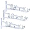 TOKPLNU Set di 2 staffe per aste per tende doppie in metallo resistente bianco per aste per tende da 25 a 28 mm