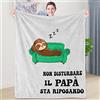 Shoppawhile Regalo Papà Compleanno, Flanella Bradipo Coperta 130 x 150cm Regali per la Festa del Papa, Regalo Papà Natale