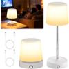 HOVCEH 2 Pezzi Lampada da Tavolo Regolabile in Altezza, Lampada da Tavolo Senza Fili, Tavolo a LED con Batteria USB, dimmerabili per Comodino, Soggiorno, Camera da Letto, Bianco