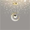 Mengjay Lampada a Sospensione Luna, da Soffitto, Styling Creativo, per Camera da Letto Soggiorno Ristorante Bar Cucina. (Bianco caldo, Oro)