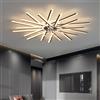 LJX Lampadario Ventilatore con Telecomando APP Reversibile DC Grande Ventilatore da Soffitto con Luce Dimmerabile 6 Velocità Lampadari Ventola per Soggiorno Camera da Letto, Nero, 100cm