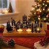JOLANG Portacandele per Corona Avvento, Porta Candela Natalizio Candele Decorative | con decorazioni in metallo, Centrotavola Natale, Può contenere 4 candele, Composizione Moderna per Tavolo
