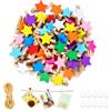 HMCEY 100 Pezzi Mini Mollette Legno Colorate,HMCEY Mollette Decorative Per Foto | Mollette Per Bucato Piccole Colorate,Mollette Per Appendere Foto,Con Cordino Da 10 M,Resistente Alla Rottura,Per Cartoline