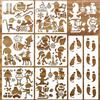 HOWAF 8 pezzi Stencil Natalizi, Stencil impronte Elfo Natale, Stencil Elfi Natale, Stencil Natalizi per vetro, Stencil Natale riutilizzabili Stencil Bambini per Regali di Natale, Decorazioni natalizie
