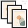 ABOHU 3 Collage di Cornici per Foto,Cornici Portafoto da Parete, Cornice portafoto in legno con passepartout Quadro Portafoto Decorative da Appendere Al Muro Orizzontale e Verticale nero, 22.5x27.5cm