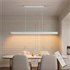 FANLG Lampada a Sospensione Moderna Dimmerabile, 80CM lampadario cucina bianco con telecomando 30W Lampadario a sospensione Lineare Regolabile in altezza per sala da pranzo, Cucina, Ufficio