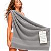 Ali Brothers Telo Doccia Grande 100x150 cm in Spugna 100% Cotone, Asciugamano (GRIGIO) | Morbido, Assorbente e ad Asciugatura Rapida; Telo Doccia, Telo Mare, per Sauna, Spa e Lettino Massaggio