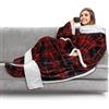 PAVILIA Coperta in pile con maniche, tasche per piedi, unisex, per adulti, coperta in peluche, coperta calda, regalo accogliente
