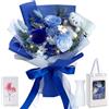 Hanavery Bouquet di Rose Stabilizzate con Vaso, Rosa Eterna, Regalo Donna Compleanno | Mazzo di fiori stabilizzati per Mamma o Moglie, Idee regalo per Compleanno, Anniversario, San Valentino, Festa della Mamma