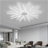 LJX Lampadario Ventilatore con Telecomando APP Reversibile DC Grande Ventilatore da Soffitto con Luce Dimmerabile 6 Velocità Lampadari Ventola per Soggiorno Camera da Letto, Bianco, 100cm