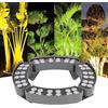 CYHTYM Luce circolare a LED per albero, faretto per esterni impermeabile IP65 per prato con palme, AC110V 220V DC24V(Warm light,4 SETS 220V)