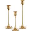 KATELUO 3 Pezzi Candelabro Oro, Portacandele in Metallo, Candelabri Moderni, 3 Diverse Altezze Porta Candele, Candelabro Vintage, Porta Candele Oro per Matrimoni, Compleanni, Natale, Halloween, Ringraziamento