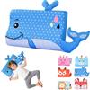 KEGOZ Schlummerkids, Cuscino Calmly per bambini, 45 x 26 cm, in memory foam, con simpatici animali, ergonomico, delicato sulla pelle, traspirante, per un sonno migliore e più sano (balena)