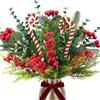 Zythrem 21PCS Rami di Pino Finti Decorativi con Frutti Rami Natalizi | Pino Artificiale di Natale Rami di Abete Decorativi per Corona dell'Avvento, Albero di Natale, Decorazioni Natalizie