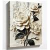 PIGPIGFLY Quadro d'Arte Rosa 3D su Tela - 30x40cm con Cornice, Decorazione Floreale Romantica per Camera, Soggiorno o Regalo