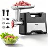 VEVOR Tritacarne Elettrico Potenza max 1200W Cucina Domestica per Salsicce Macchina per Tritatura di Carne, 1,5-2 kg/min, con 2 Dischi per Macinazione, Tubo per Riempimento, Potenza Nominale 500 W