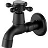 Rehomthy Rubinetto Giardino Nero, Rubinetto da Esterno per Lavello da Pavimento, Giardino, Esterno, Bagno e Cucina, Filettatura G1/2 (Solo Freddo)