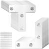 SYUTBOU Set di 60 Angoli Piatti a 90 Gradi, Acciaio Inox L e T, 50 x 50 mm | SYUTBOU, Squadrette per Giunzione, 240 Viti Incluse, Finitura Argento, per Mobili in Legno e Scaffali, Rinforzo Strutture