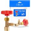 DOJA Barcelona Valvola Autosigillante per Rubinetto DOJA Barcelona - SAE H 7/16 - M-1/4 SAE - Adattatore Valvola Refrigerante, Filettatura Robusta, Manopola Girevole per Regolazione Precisa, Montaggio Rapido