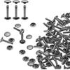 QUARKZMAN 100 Set Rivetti Doppia 9x16mm Borchie per Pelle Grigio Bronzo | Acciaio al Carbonio, Rivetto a Vite per Cuoio Chicago Metallo Rotonda Tubolari, Per Tessuti Borse Scarpe Riparazioni