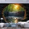 JIAOQSS Carta Da Parati 3D Effetto 3D Hd - Moda XXL Design Carta vintage moderna Bagno Cucina Sala Pranzo Gabinetto Per Casa Degli Ospiti Portici Montagne Cascata Grotta Tramonto Natura Paesaggio