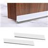 Furforstk paraspifferi sottoporta 2 strisce paraspifferi porta, 5 cm, Bianco | Protegge efficacemente da freddo, polvere e rumore; consente di risparmiare sui costi di riscaldamento; facile installazione