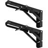 CEEYSEE 2 Pezzi Staffe Pieghevoli 200mm Nero Staffe per Mensole Pesanti Per Tavolo Pieghevole, Cucina, Camera Da Letto,Carico Massimo 50kg (YZJH.200mm)