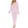 Vlazom Pigiama Donna Flanella Pigiami Due Pezzi A Maniche Lunghe Invernali | Flanella Morbida e Calda, Tasca Petto Pratica, Scollo a V Elegante, Disponibile in Più Colori Tinta Unita