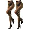 Aaronano Collant luccicanti da donna lucenti glitter lurex collant 30D | 2 paia di collant da donna metallizzati luccicanti per cosplay di Natale, Halloween, nero-oro, nero-argento, bordeaux
