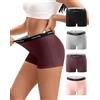 INNERSY Mutande Boxer Donna Cotone Vita Alta Culotte Sportivo Pacco da 4 | Intimo Elastico, Boyshorts Traspiranti, Mutandine Morbide, Pantaloncini Sottogonna Comodi, Senza Etichetta, Sport/Quotidiana
