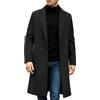Voqeen Cappotto Uomo Lungo Doppiopetto Soprabito Colletto Rivoltato Trench | Elegante Cappotti Lunghi Invernale Slim Fit Cappottino Lungo Casual Sottile Giacconi Classico Giacca Business Caban Giaccone