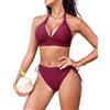 Nadeer Costume da Bagno Donna Scollo a V Push Up Due Pezzi Elegante Swimwear Sexy Halter Costumi da Mare Beachwear