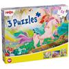 HABA Puzzles 2013401001 - Set di 3 puzzle per bambini con vero effetto glitterato, motivo: unicorno, fata e principessa, dai 4 anni in su, 24, 35 e 48 pezzi