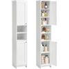 SONGMICS HOME Mobiletto da Bagno Stretto, Snapsemble Montaggio Rapido | Mobile Compatto con Ripiani Regolabili per Soggiorno, Ingresso, 30 x 30 x 170 cm, Bianco Nuvola, Collezione HOPU BBC667WA01