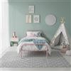 HOMYLIN Letto per bambini, telaio per letto singolo in metallo, costruzione durevole, ideale per cameretta, dormitorio per adolescenti, adatto per materassi da 190 x 90 cm, rosa
