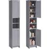 SONGMICS HOME Mobiletto da Bagno Stretto, Snapsemble Montaggio Rapido | Mobile Compatto con Ripiani Regolabili per Soggiorno, Ingresso, 30 x 30 x 170 cm, Grigio Tortora, Collezione HOPU BBC667GA01
