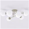 Plafoniera da soffitto Roma 6 Mokka 6xE14 in Acciaio