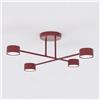 Plafoniera da soffitto HALO 4 in acciaio 4xGX53 - Mokka o Burgundy