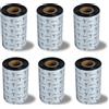 Techbarco 6 rotoli di nastro termico trasferibile con cera Premium Enhanced da 4,02 | Nastro nero industriale per stampante di codici a barre, 102 mm x 300 m, compatibile con Zebra, TSC, GoDex, Citizen, 1 Core
