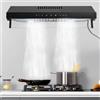 Atnhyruhd Cappa aspirante da incasso, con illuminazione a LED, 2000 - 2200 RPM